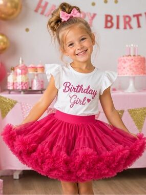 Oopsy Daisy girls pettiskirt poofy frilly ballet tutu skirt‎ hot pink